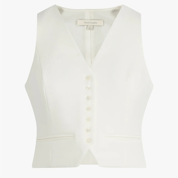 Favorite Daughter Ivory NWT Elegant White Sleeveless Blazer Vest - Picture 2 of 6